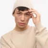 Bonnet en laine mérinos - Blanc ivoire