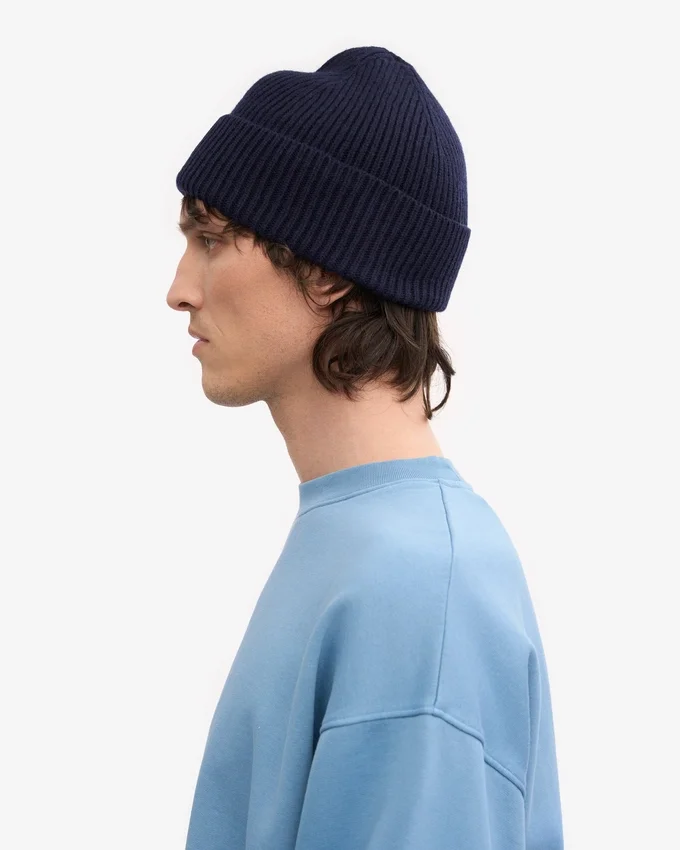 Bonnet en laine mérinos - Bleu marine