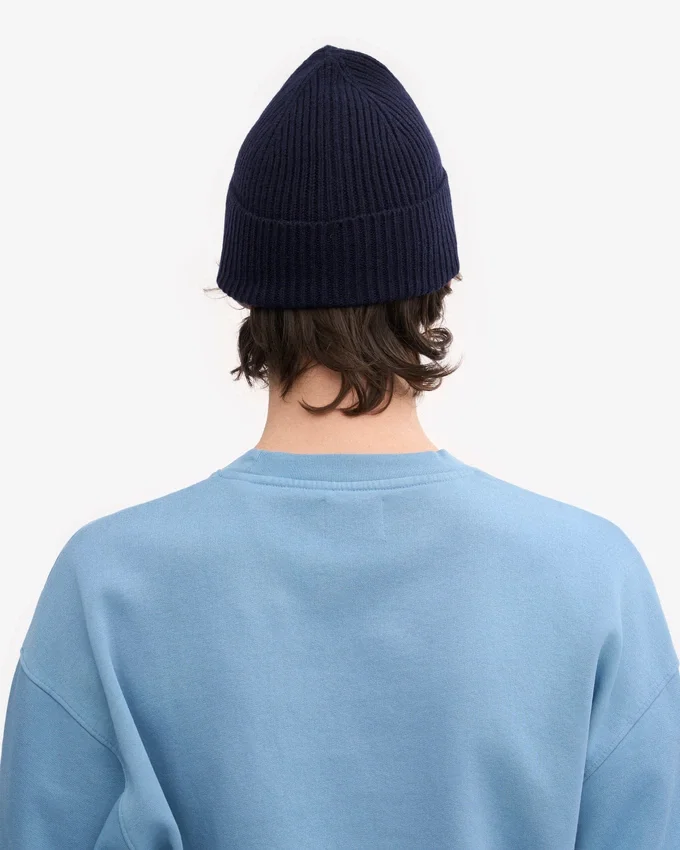 Bonnet en laine mérinos - Bleu marine
