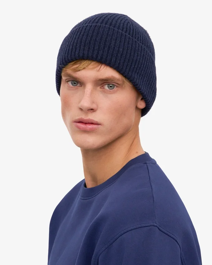 Bonnet en laine mérinos - Bleu marine