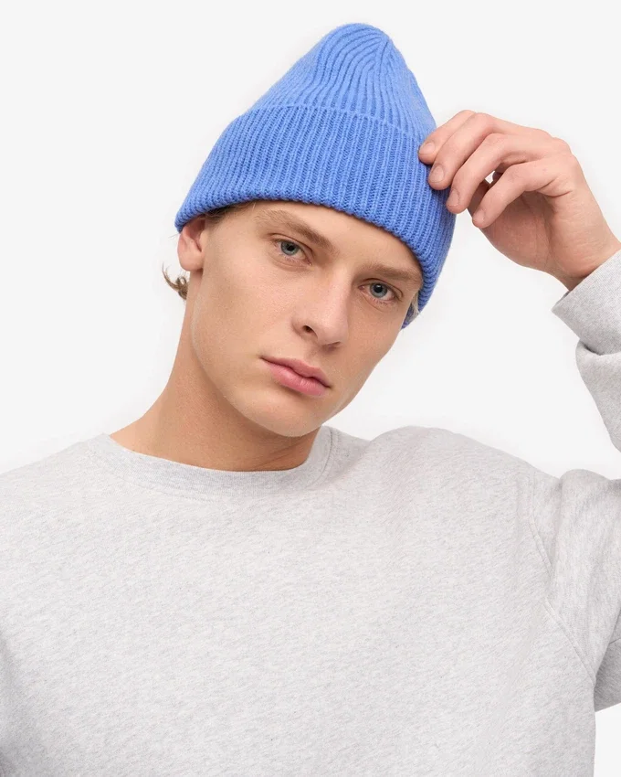 Bonnet en laine mérinos - Bleu Pacifique