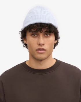 Bonnet en laine mérinos – Bleu polaire
