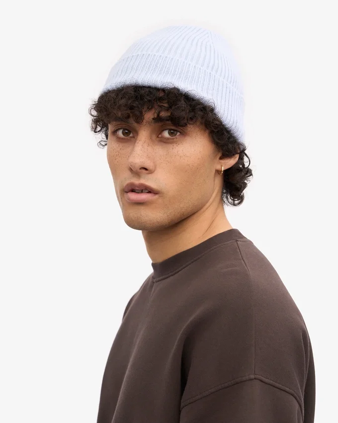 Bonnet en laine mérinos - Bleu polaire