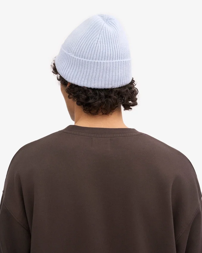 Bonnet en laine mérinos - Bleu polaire