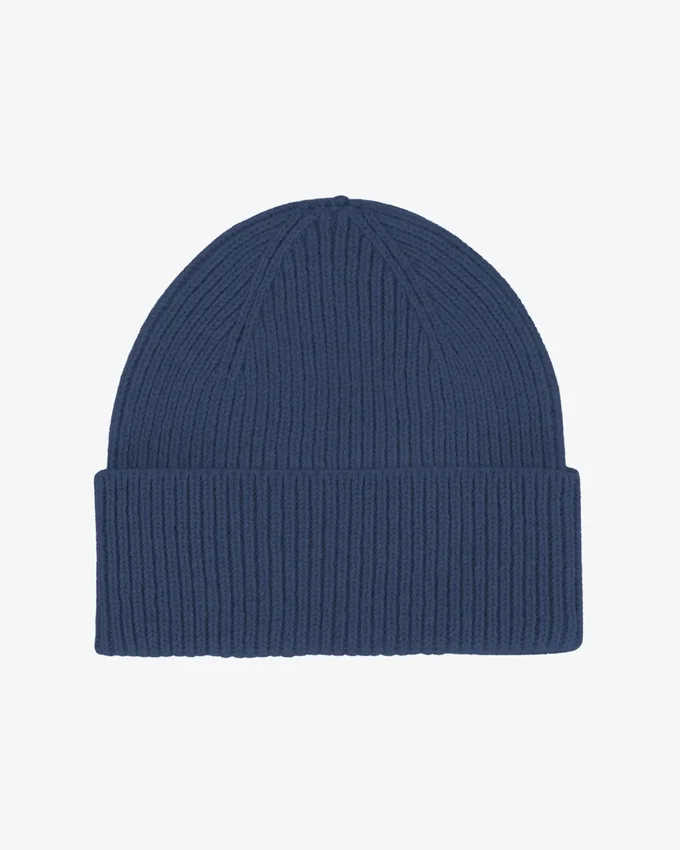 Bonnet en laine mérinos - Bleu pétrole