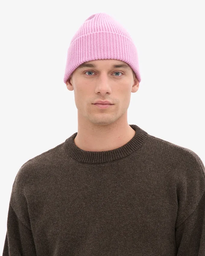 Bonnet en laine mérinos - Fleur de cerisier