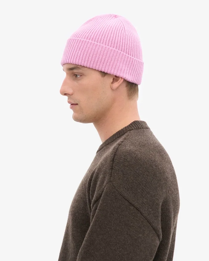 Bonnet en laine mérinos - Fleur de cerisier