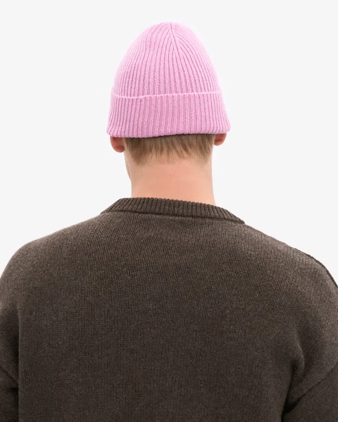 Bonnet en laine mérinos - Fleur de cerisier