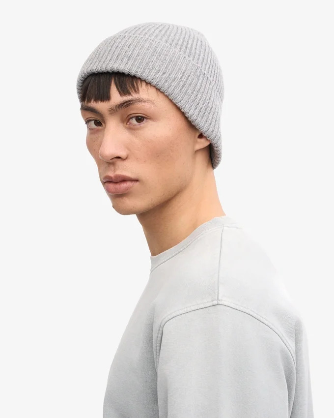Bonnet en laine mérinos - Gris chiné