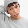 Bonnet en laine mérinos - Gris chiné