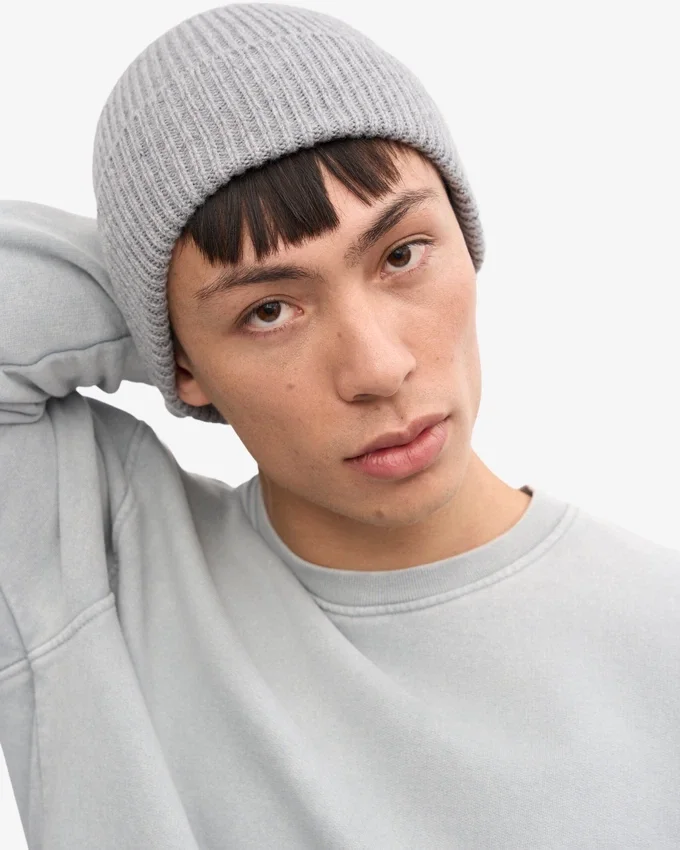 Bonnet en laine mérinos - Gris chiné