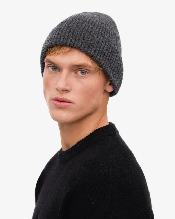 Bonnet en laine mérinos - Gris lave