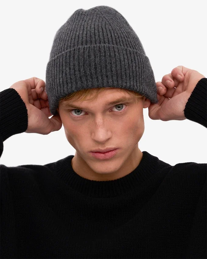 Bonnet en laine mérinos - Gris lave