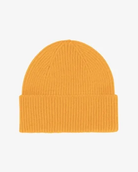 Bonnet en laine mérinos - Jaune brûlé