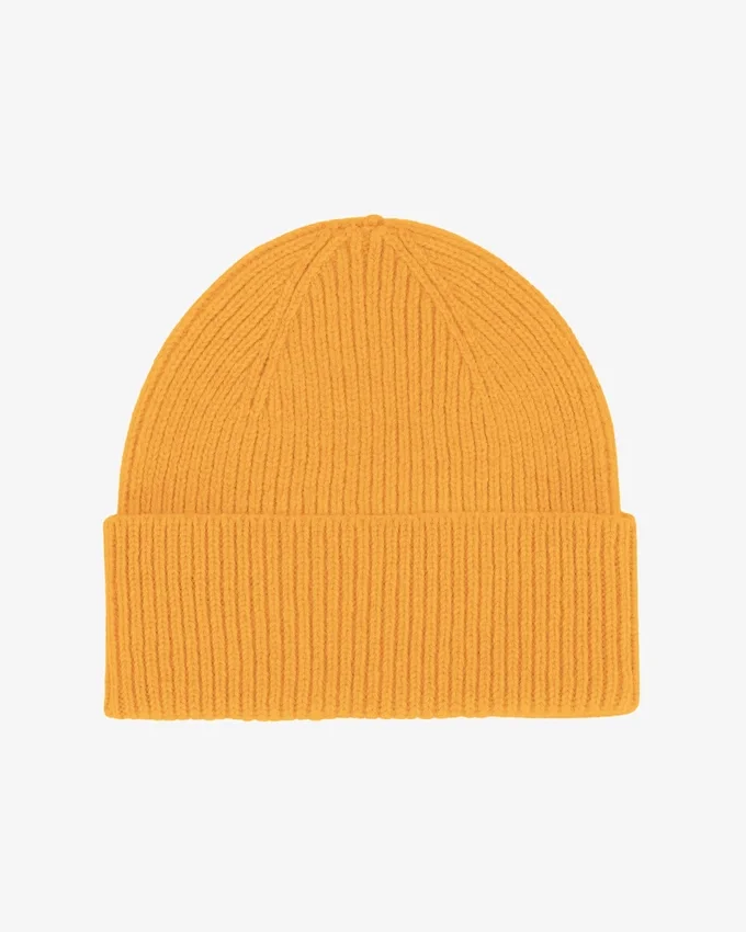 Bonnet en laine mérinos - Jaune brûlé
