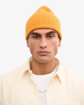 Bonnet en laine mérinos – Jaune brûlé
