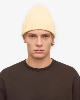 Bonnet en laine mérinos – Jaune pâle