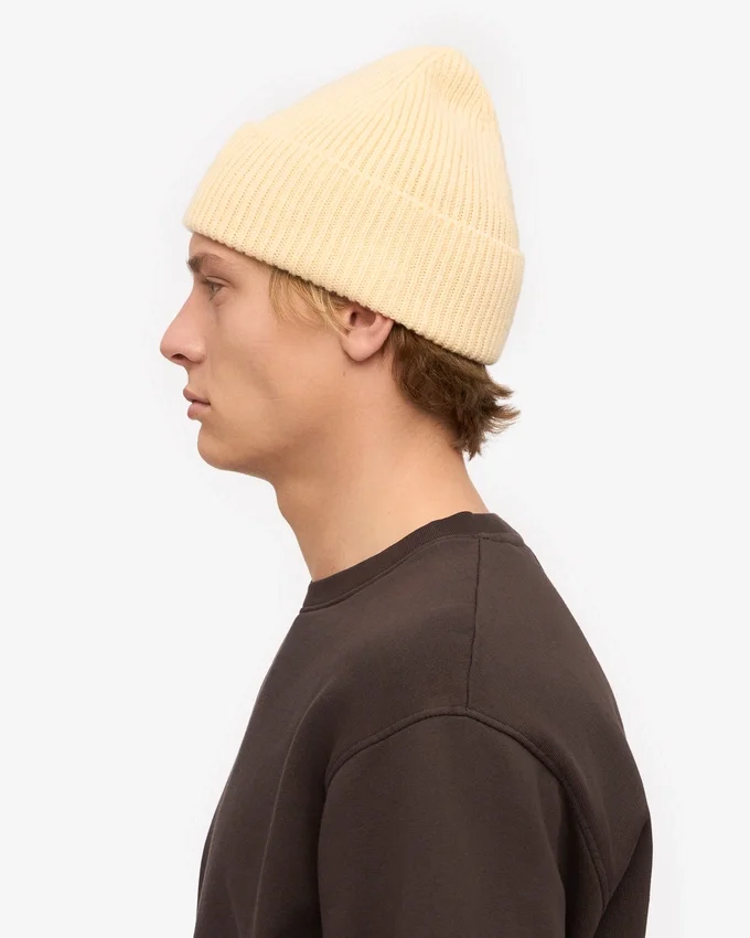 Bonnet en laine mérinos - Jaune pâle