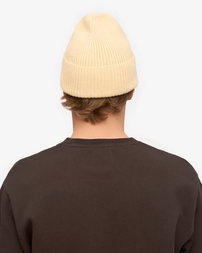 Bonnet en laine mérinos - Jaune pâle