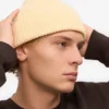 Bonnet en laine mérinos - Jaune pâle
