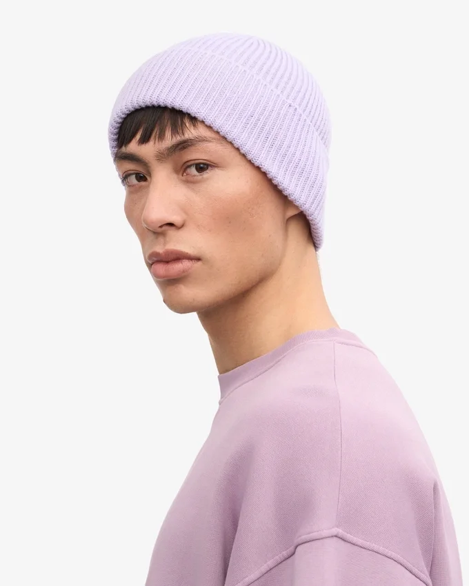 Bonnet en laine mérinos - Lavande pâle