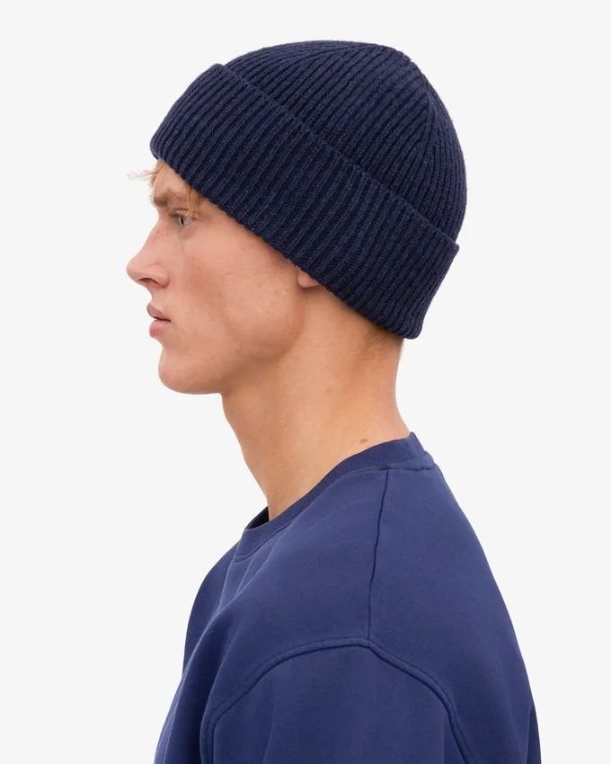 Bonnet en laine mérinos - Bleu marine