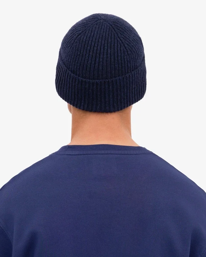 Bonnet en laine mérinos - Bleu marine