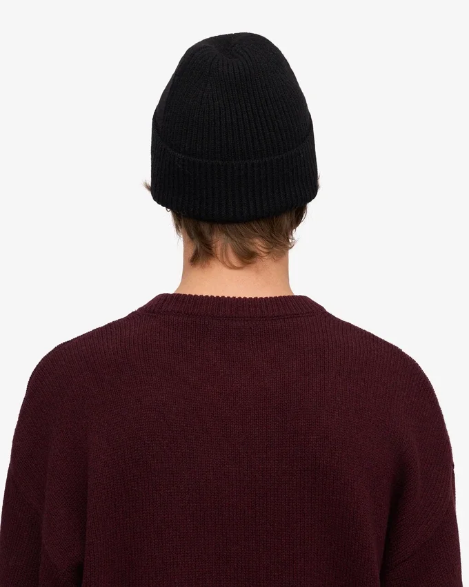 Bonnet en laine mérinos - Noir intense