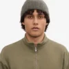 Bonnet en laine mérinos - Olive poussiéreux