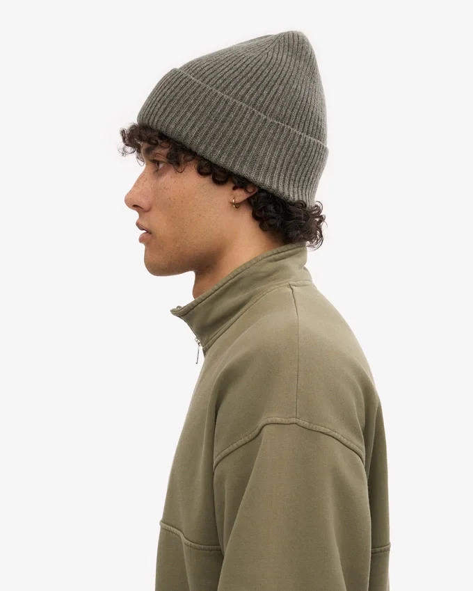 Bonnet en laine mérinos - Olive poussiéreux