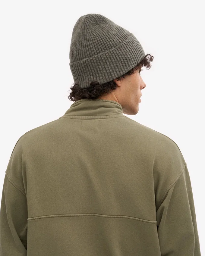 Bonnet en laine mérinos - Olive poussiéreux