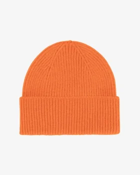 Bonnet en laine mérinos - Orange brûlé