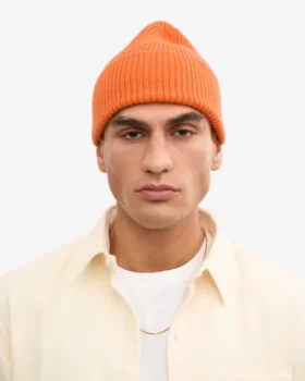 Bonnet en laine mérinos – Orange brûlé