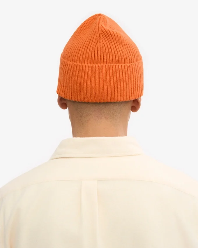 Bonnet en laine mérinos - Orange brûlé