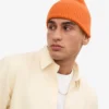 Bonnet en laine mérinos - Orange brûlé