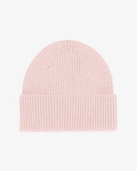 Bonnet en laine mérinos - Rose délavé