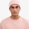 Bonnet en laine mérinos - Rose délavé