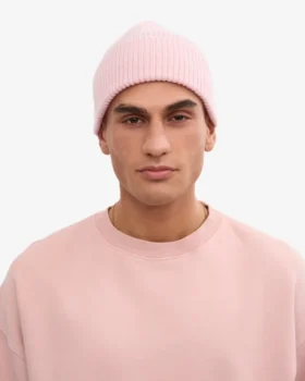 Bonnet en laine mérinos – Rose délavé