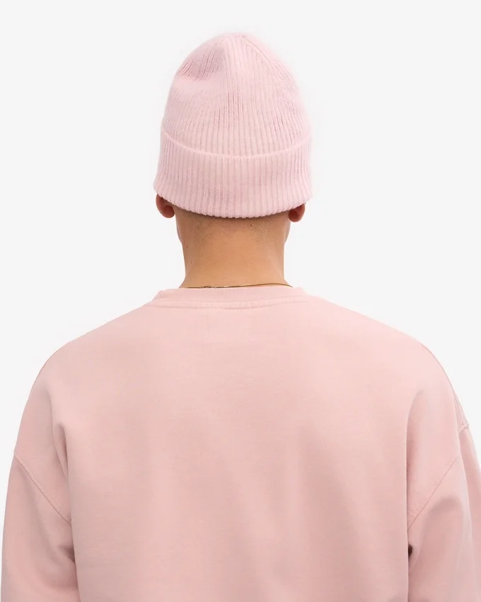 Bonnet en laine mérinos - Rose délavé