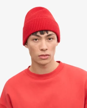Bonnet en laine mérinos – Rouge écarlate