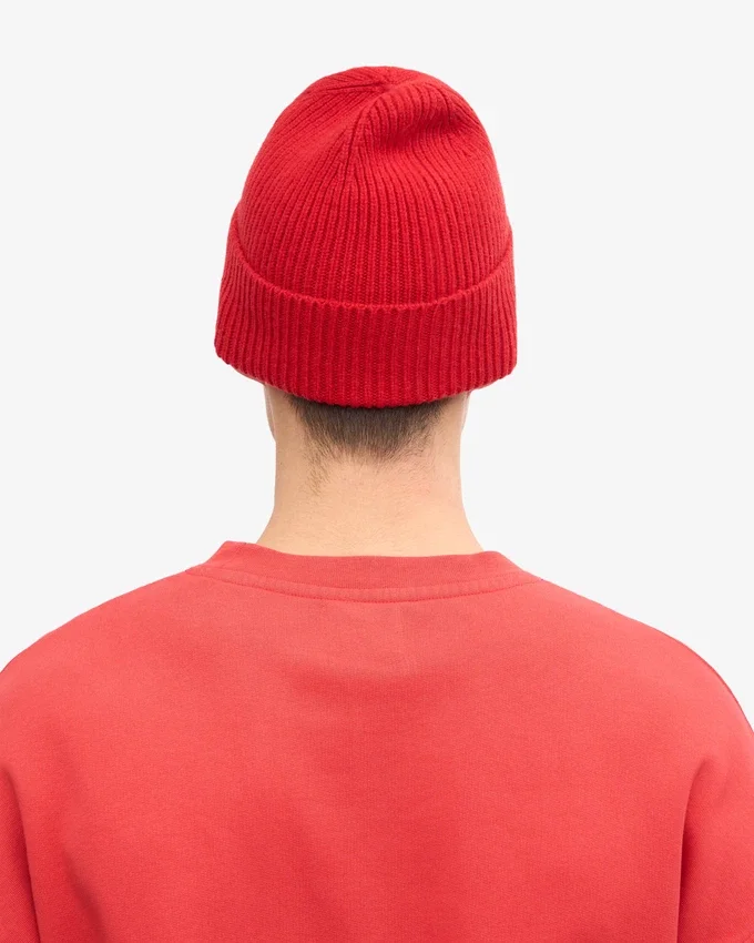 Bonnet en laine mérinos - Rouge écarlate