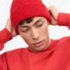 Bonnet en laine mérinos - Rouge écarlate
