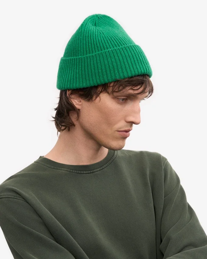 Bonnet en laine mérinos - Vert Kelly