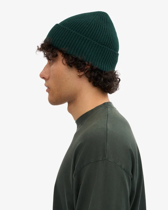 Bonnet en laine mérinos - Vert émeraude