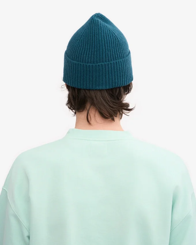 Bonnet en laine mérinos - Vert océan