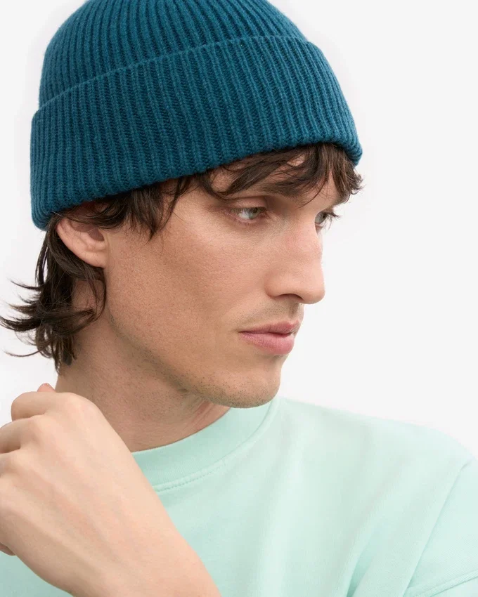 Bonnet en laine mérinos - Vert océan