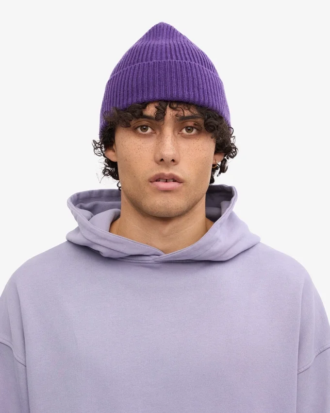 Bonnet en laine mérinos - Violet ultra