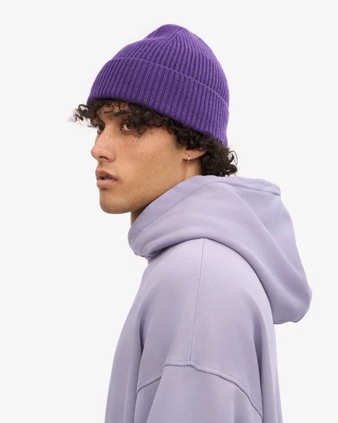 Bonnet en laine mérinos - Violet ultra