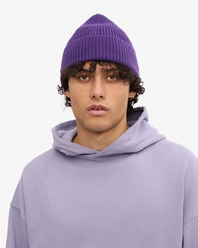 Bonnet en laine mérinos - Violet ultra