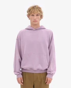 Capuche oversize en coton bio – Violet nacré